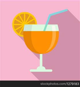Fruit cocktail icon. Flat illustration of fruit cocktail vector icon for web design. Fruit cocktail icon, flat style