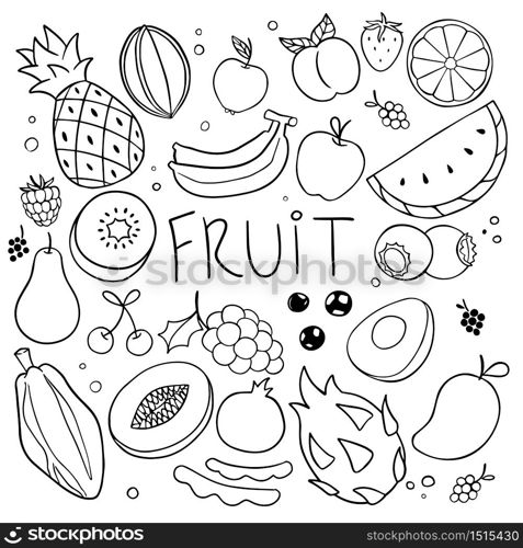 Fruit hand drawn doodles background