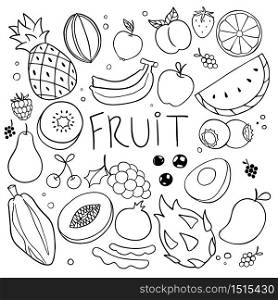 Fruit hand drawn doodles background