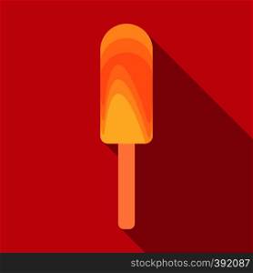 Fruit ice cream icon. Flat illustration of fruit ice cream vector icon for web isolated on baby blue background. Fruit ice cream icon, flat style
