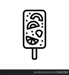 fruit ice cream line icon vector. fruit ice cream sign. isolated contour symbol black illustration. fruit ice cream line icon vector illustration