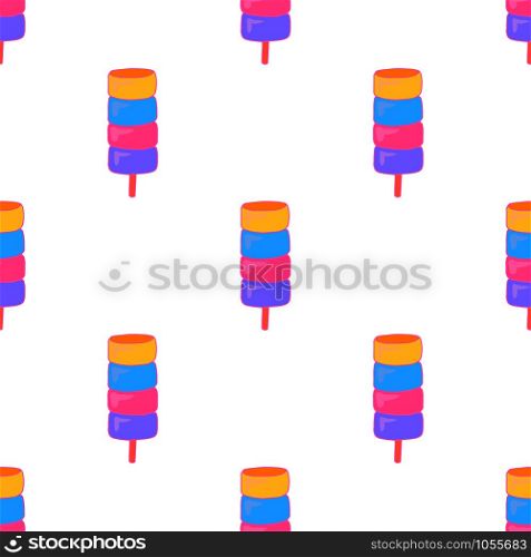 Fruit ice cream seamless pattern. Frozen juice. Cute vector illustration for wallpaper, fabric design.. Fruit ice cream seamless pattern