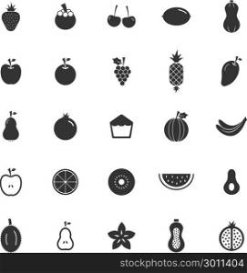 Fruit icons on white background, stock vector