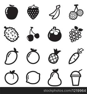 Fruit icons Vector symbol illustration