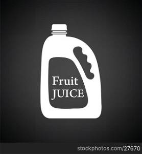 Fruit juice canister icon. Black background with white. Vector illustration.