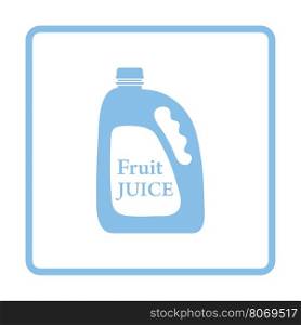 Fruit juice canister icon. Blue frame design. Vector illustration.