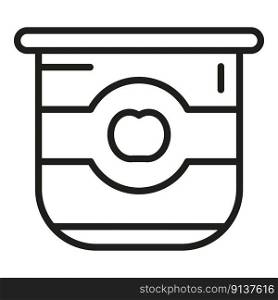 Fruit meal box icon outline vector. Lunch food. Snack container. Fruit meal box icon outline vector. Lunch food