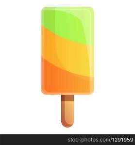 Fruit mix popsicle icon. Cartoon of fruit mix popsicle vector icon for web design isolated on white background. Fruit mix popsicle icon, cartoon style