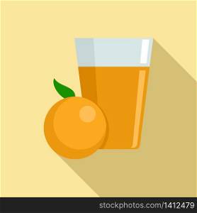 Fruit orange juice icon. Flat illustration of fruit orange juice vector icon for web design. Fruit orange juice icon, flat style