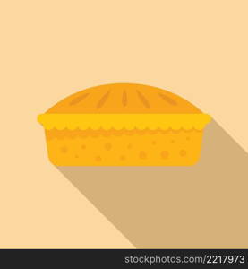 Fruit pie icon flat vector. Apple cake. Tart dessert. Fruit pie icon flat vector. Apple cake