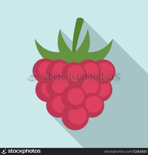 Fruit raspberry icon. Flat illustration of fruit raspberry vector icon for web design. Fruit raspberry icon, flat style