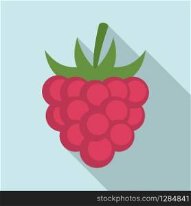 Fruit raspberry icon. Flat illustration of fruit raspberry vector icon for web design. Fruit raspberry icon, flat style