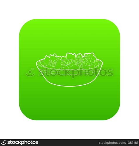 Fruit salat icon green vector isolated on white background. Fruit salat icon green vector