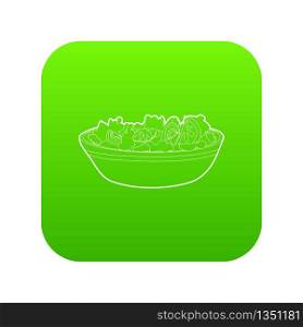 Fruit salat icon green vector isolated on white background. Fruit salat icon green vector
