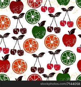 Fruit seamless pattern of vector illustration.. Fruit seamless pattern
