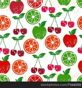 Fruit seamless pattern of vector illustration.. Fruit seamless pattern