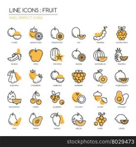 Fruit , thin line icons set ,pixel perfect icon