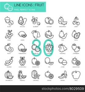 Fruit , thin line icons set ,pixel perfect icon