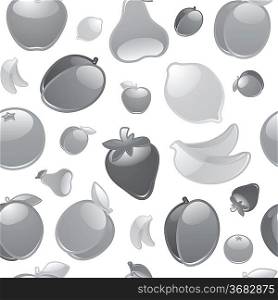 Fruit to background, seamless, gray
