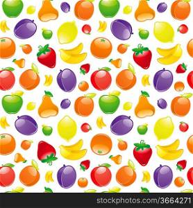 Fruit to background. Seamless pattern