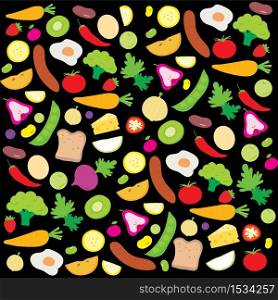 Fruit Vegetable Healthy Food Cook Ingredient Nutrient cartoon vector