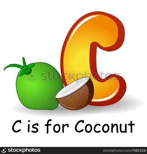 Fruits alphabet: C is for Coconut