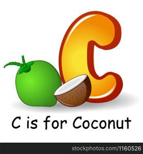 Fruits alphabet: C is for Coconut