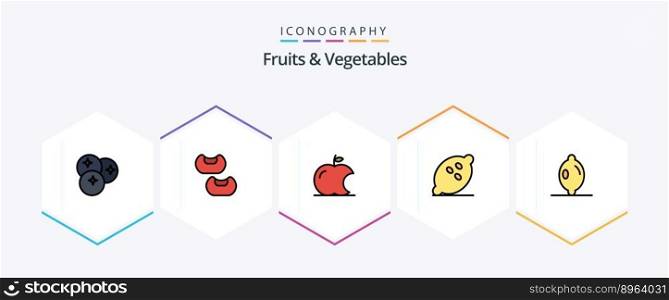 Fruits and Vegetables 25 FilledLine icon pack including . citrus. fruit. healthy. fruit