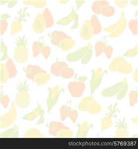 Fruits and vegetables seamless pattern.
