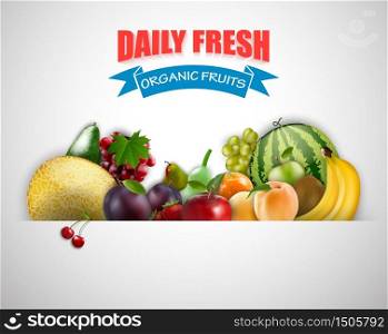 Fruits background.Vector