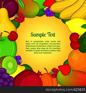 Fruits concept. Cartoon illustration of fruits vector concept for web. Fruits concept, cartoon style