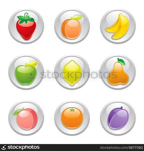 Fruits gray button