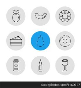 fruits , healthy , health , food , fitness , natural , nature , fruit , apple , orange , mango , banana , pear , avacardo , icon, vector, design, flat, collection, style, creative, icons