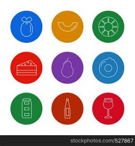 fruits , healthy , health , food , fitness , natural , nature , fruit , apple , orange , mango , banana , pear , avacardo , icon, vector, design, flat, collection, style, creative, icons