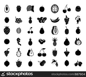 Fruits icon set. Simple set of fruits vector icons for web design isolated on white background. Fruits icon set, simple style