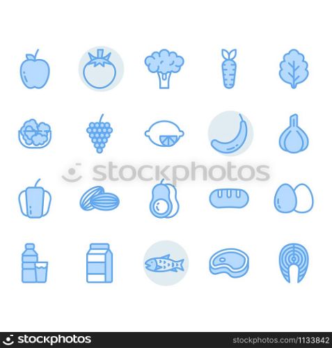 Fruits related icon and symbol set