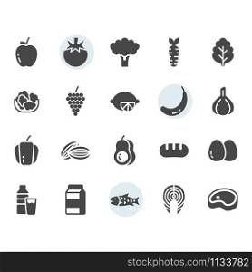Fruits related icon and symbol set in glyph design