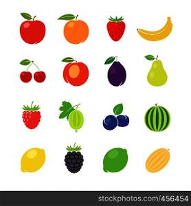 Fruits retro illustration. Different fruits in vintage style. Vector illustration. Fruits retro illustration