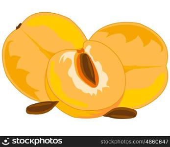 Fruits ripe discharges. Fresh fruits discharges on white background is insulated