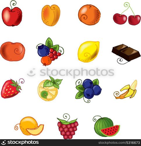 Fruits set for design, vector