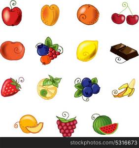 Fruits set for design, vector