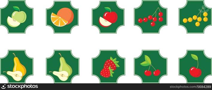 Fruits. Set of icons.