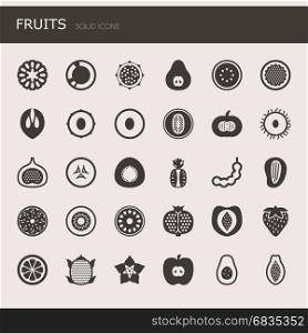 Fruits , Thin Line and Pixel Perfect Icons