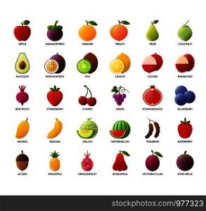 Fruits , Thin Line and Pixel Perfect Icons