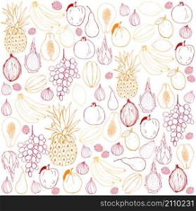 Fruits. Vector background.