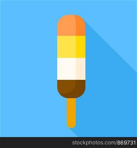 Fruity mix popsicle icon. Flat illustration of fruity mix popsicle vector icon for web design. Fruity mix popsicle icon, flat style