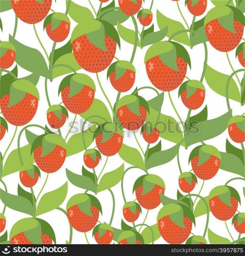 Fruity Strawberry texture. Vector seamless pattern of red berries. Fabric ornament&#xA;