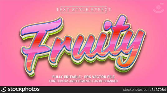 Fruity Text Style Effect. Editable Graphic Text Template.