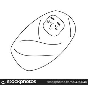 Frustrated preteen girl with crossed arms monochromatic flat vector character. Asian female teenager sitting. Editable half body person on white. Simple bw cartoon spot image for web graphic design. Frustrated preteen girl with crossed arms monochromatic flat vector character