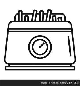 Fry appliance icon outline vector. Deep fryer. Oil basket. Fry appliance icon outline vector. Deep fryer